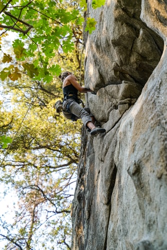Cómo escoger un arnés para escalar - Stone Mountain Outdoors